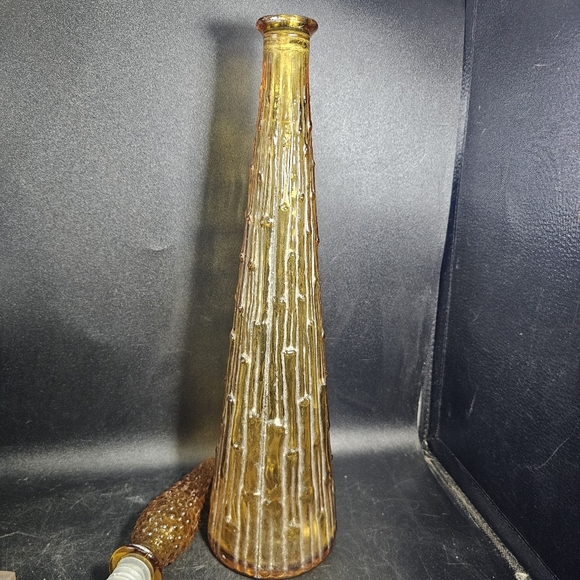 Elegant Vintage Empoli Amber Genie Glass Bottle - Picture 6 of 10